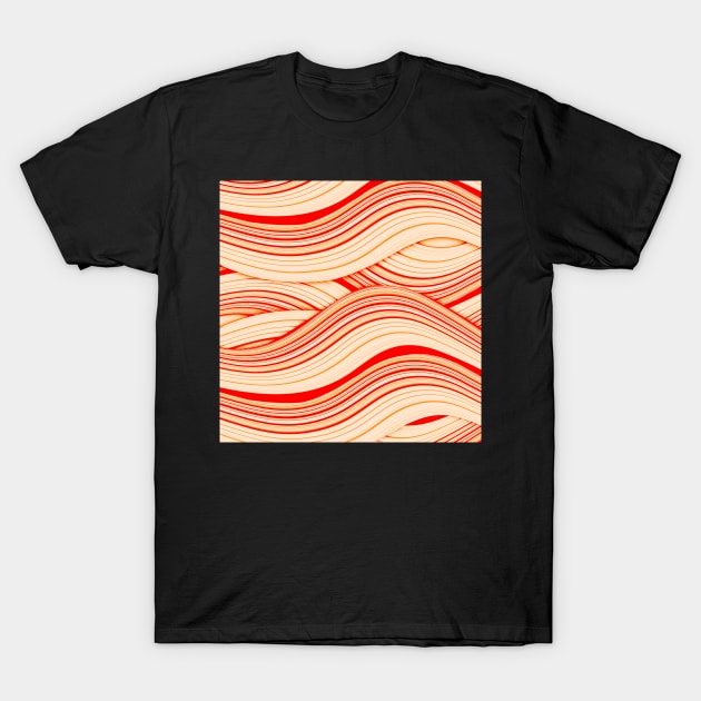 Marmalade Waves | Curvy Orange Digital Illustration T-Shirt by cherdoodles